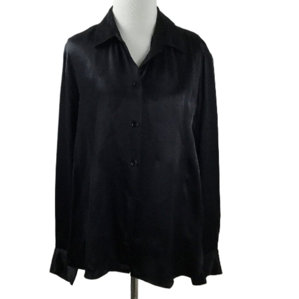 Zara Black Silky shirt m